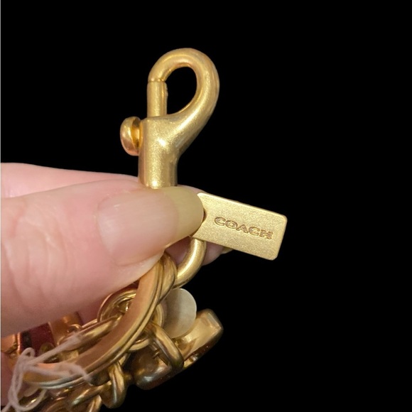COACH Brushed Gold-Tone & Rainbow Letters COACH Keychain Purse Bag Charm NWT - Picture 5 of 7